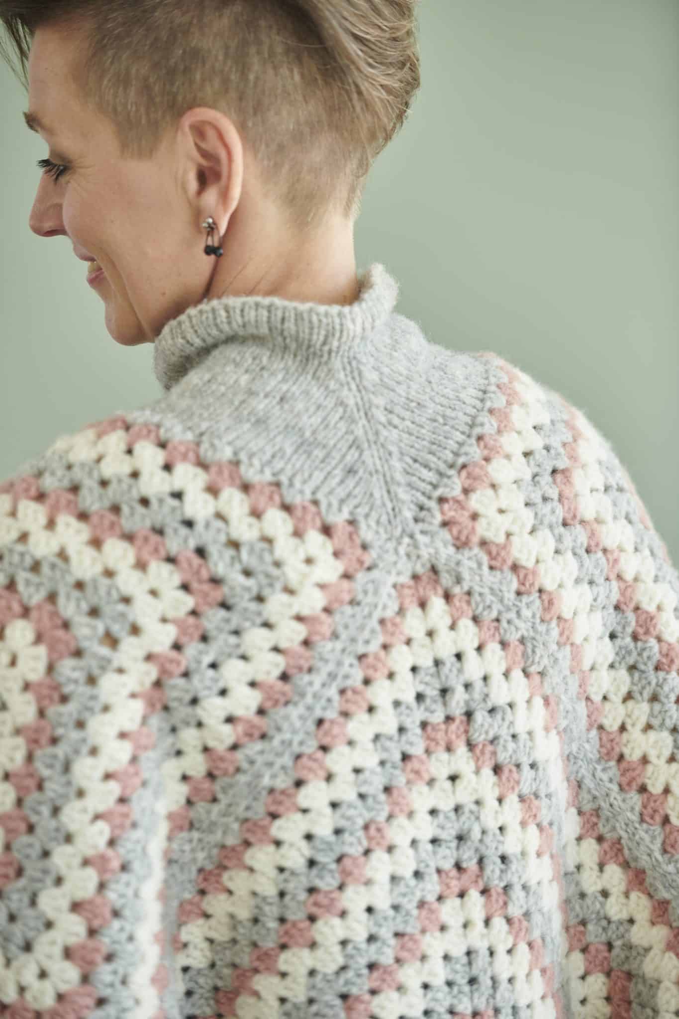 FR60 Hæklet Poncho Granny Square - Billede 3