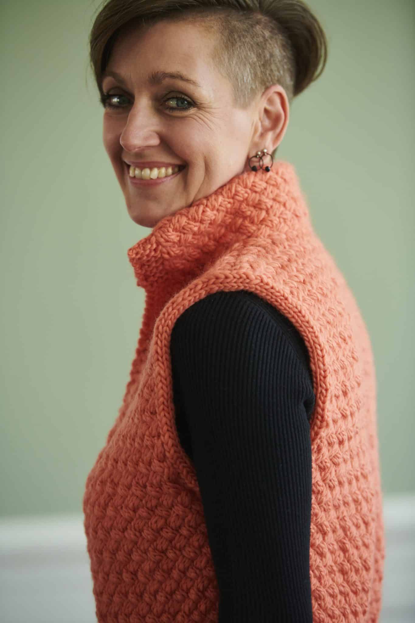 FR62 Strikket Kort Vest - Billede 4