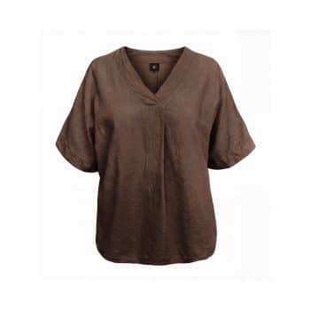 Doris Hør Bluse Brun 8831-40